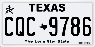 TX license plate CQC9786