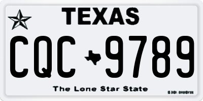 TX license plate CQC9789