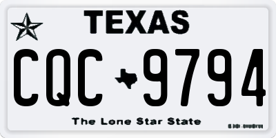 TX license plate CQC9794