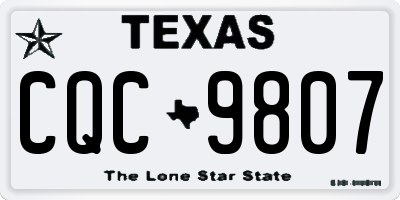 TX license plate CQC9807