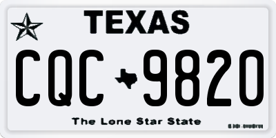 TX license plate CQC9820