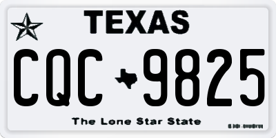 TX license plate CQC9825