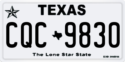 TX license plate CQC9830