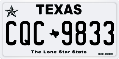 TX license plate CQC9833