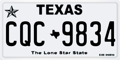 TX license plate CQC9834