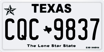 TX license plate CQC9837