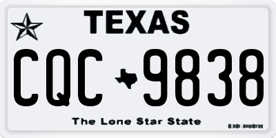 TX license plate CQC9838