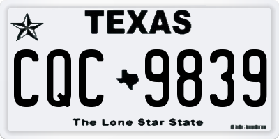 TX license plate CQC9839