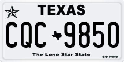 TX license plate CQC9850