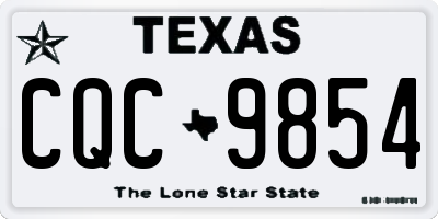 TX license plate CQC9854
