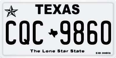 TX license plate CQC9860