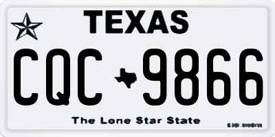 TX license plate CQC9866
