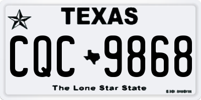 TX license plate CQC9868