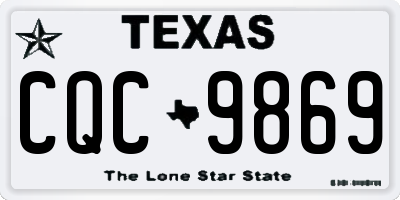 TX license plate CQC9869