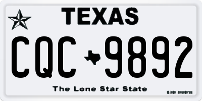 TX license plate CQC9892
