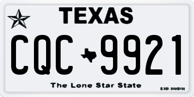 TX license plate CQC9921