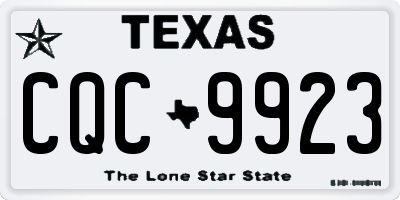 TX license plate CQC9923