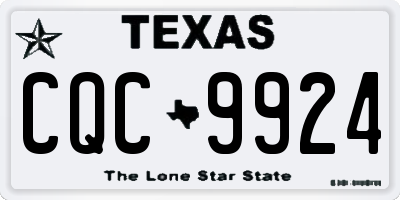 TX license plate CQC9924