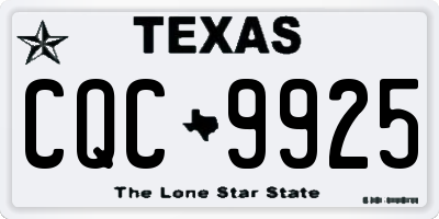 TX license plate CQC9925