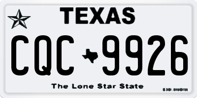 TX license plate CQC9926