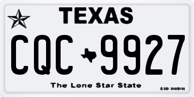 TX license plate CQC9927