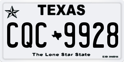 TX license plate CQC9928