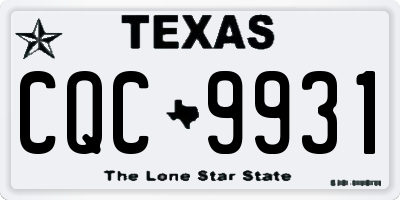 TX license plate CQC9931