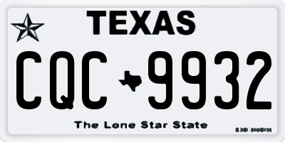 TX license plate CQC9932