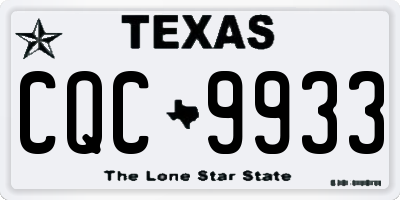 TX license plate CQC9933
