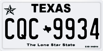 TX license plate CQC9934