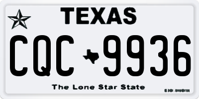 TX license plate CQC9936