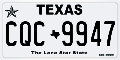 TX license plate CQC9947