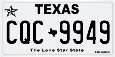 TX license plate CQC9949
