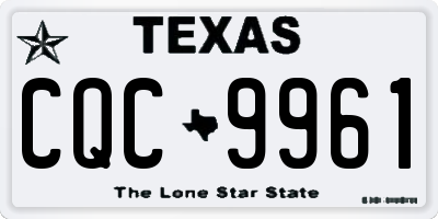 TX license plate CQC9961