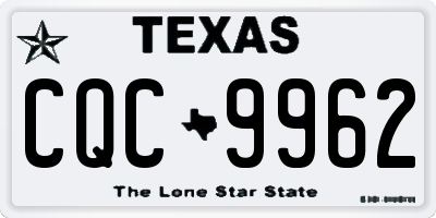 TX license plate CQC9962