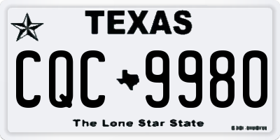 TX license plate CQC9980