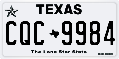 TX license plate CQC9984