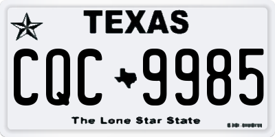 TX license plate CQC9985
