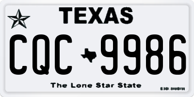 TX license plate CQC9986