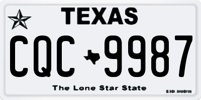 TX license plate CQC9987