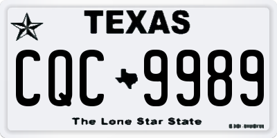 TX license plate CQC9989