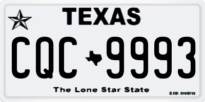 TX license plate CQC9993