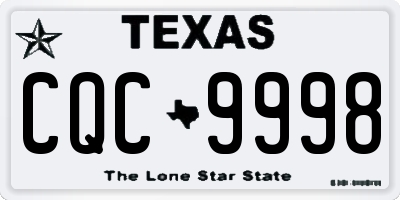 TX license plate CQC9998