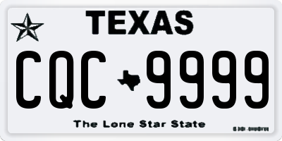 TX license plate CQC9999