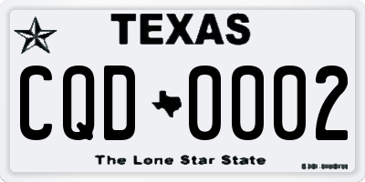 TX license plate CQD0002