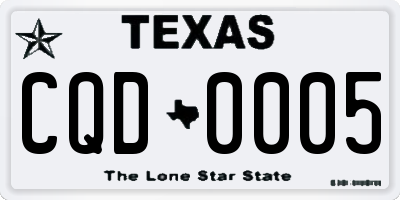 TX license plate CQD0005