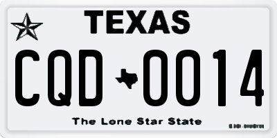 TX license plate CQD0014