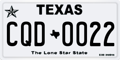 TX license plate CQD0022