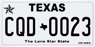 TX license plate CQD0023