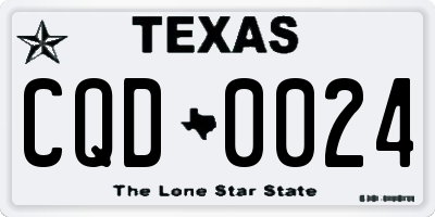 TX license plate CQD0024